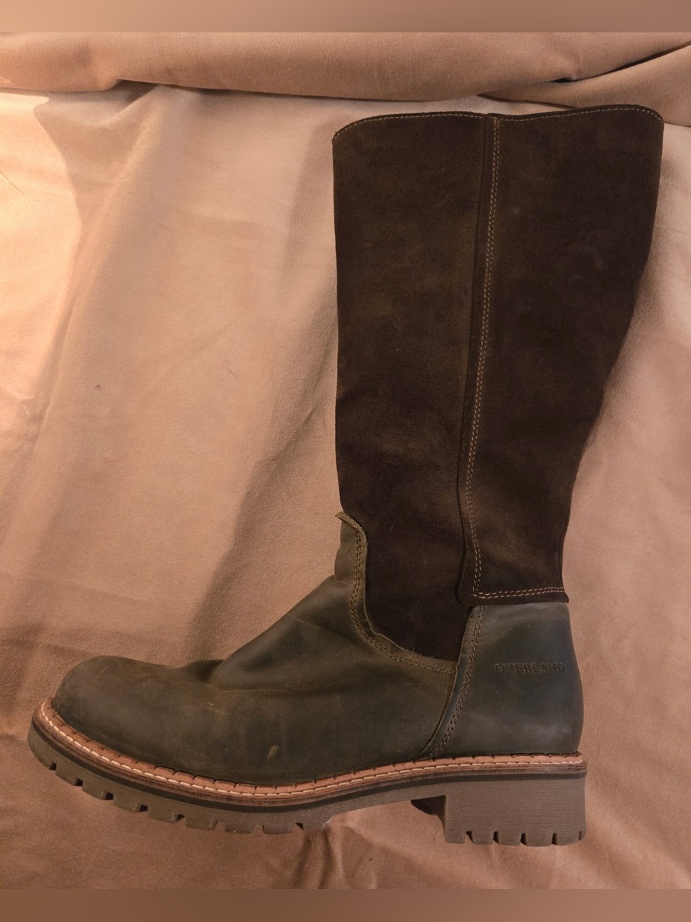 Overland Women’s Tall Leather & Suede Riding Boot — Dark Brown - Picture 5 of 11